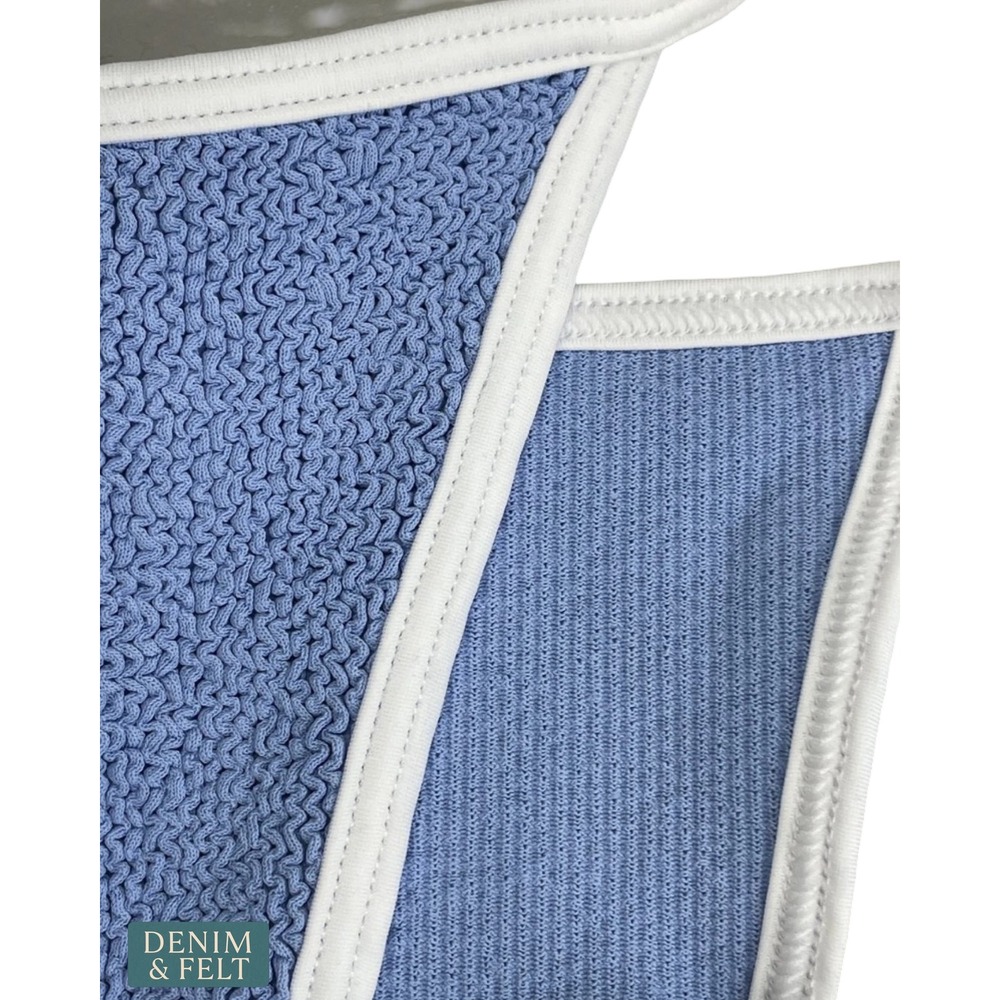 NEW Hunza G Cornflower Blue Textured Knit Tie Side Bikini Bottom One Size Swim - Picture 12 of 16